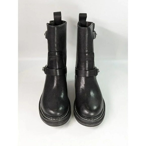 Rag & Bone Women's RB Moto Studded Pull On Boots Black Size 7.5 (MSRP $595) - Picture 5 of 10